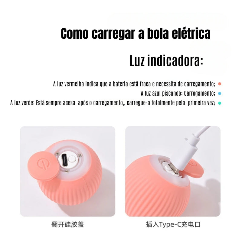 Bola Mágica Rolante Automática para Gatos, Brinquedo Inteligente Interativo, Acessório de Jogo para Ambientes Internos, Diversão Garantida!