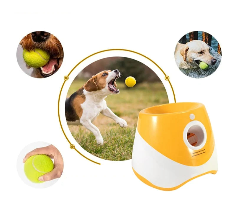 Lançador Automático de Bolinhas de Tênis para Cães - Diversão Interativa e Inesquecível! Máquina de Arremesso Recarregável para Cães Ativos